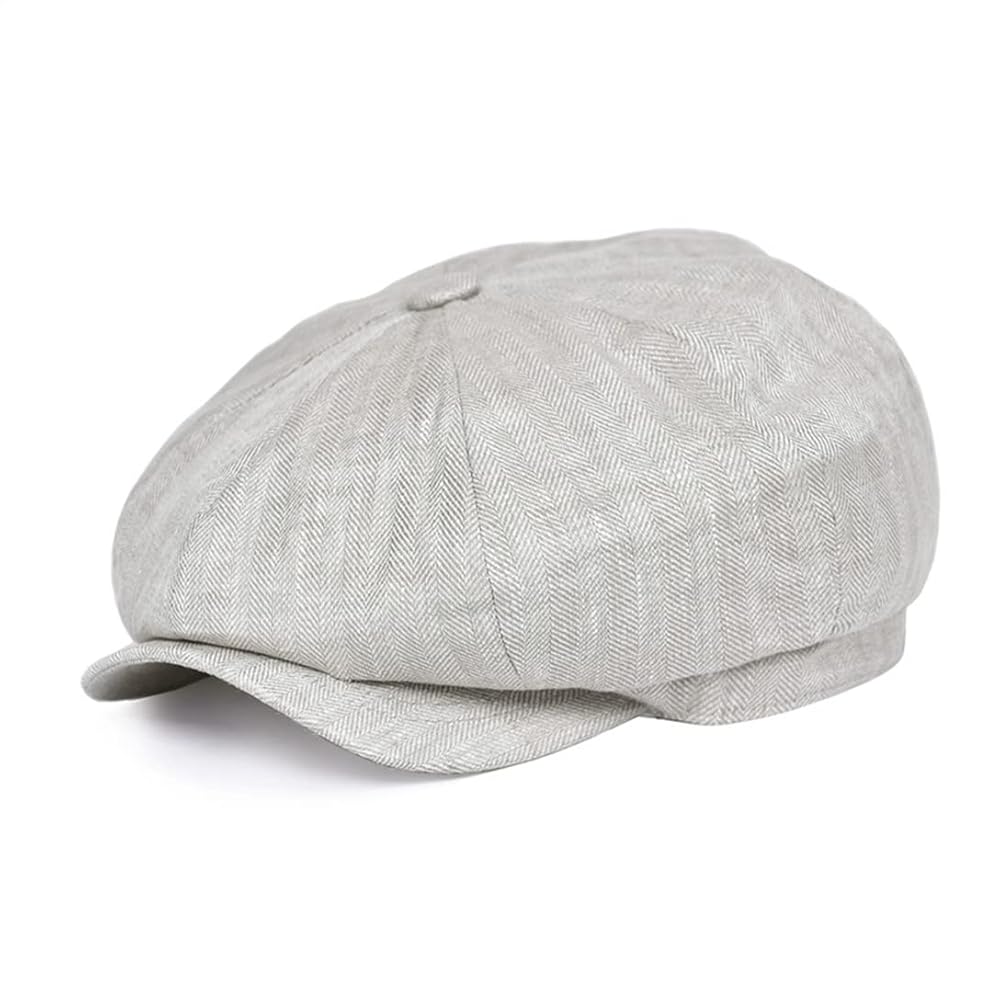 Breathable Summer Linen Cotton Newsboy Cap Men Women Casual